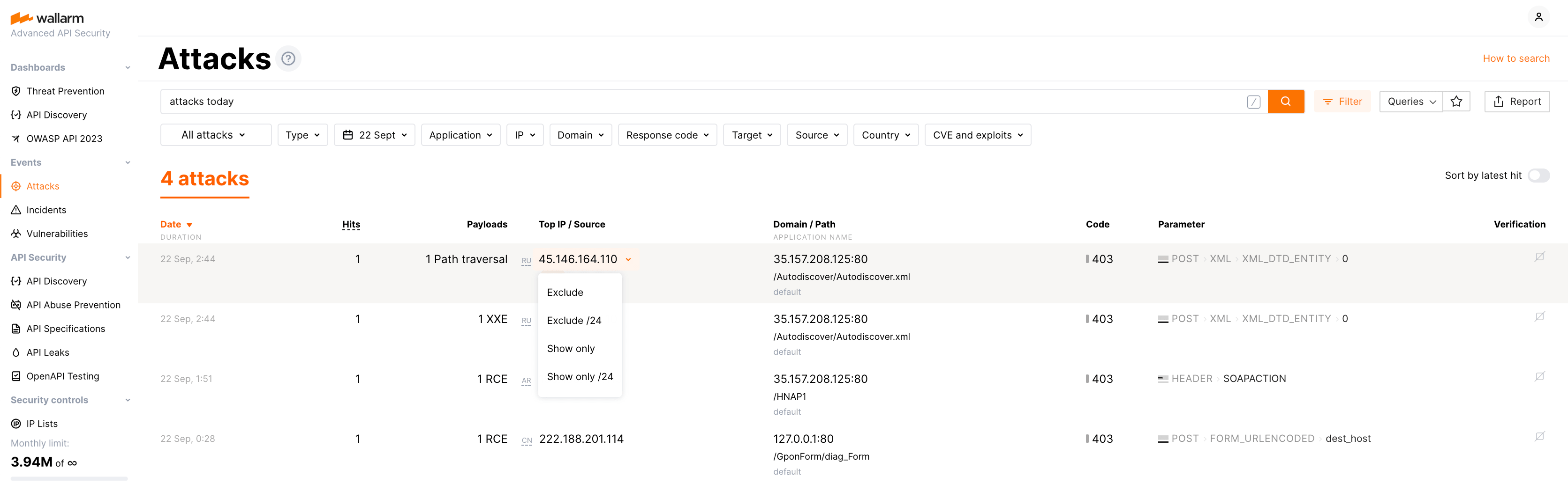 Filters in the UI